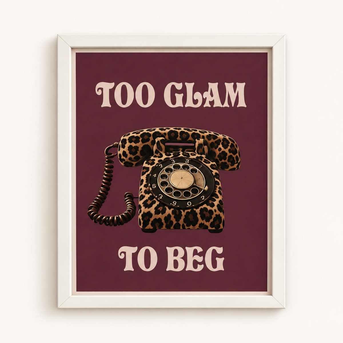 Quadro telefono vintage leopardato – mockup